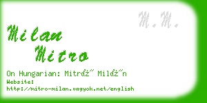 milan mitro business card